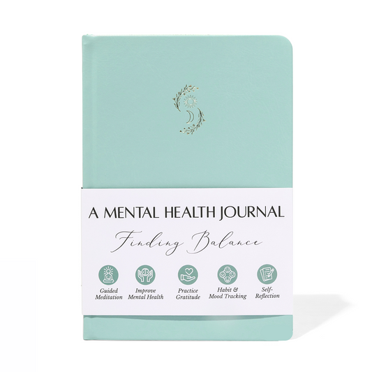 FINDING BALANCE MENTAL HEALTH JOURNAL - 6 Month Green Hardcover