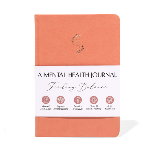 FINDING BALANCE MENTAL HEALTH JOURNAL - 6 Month Peach Hardcover